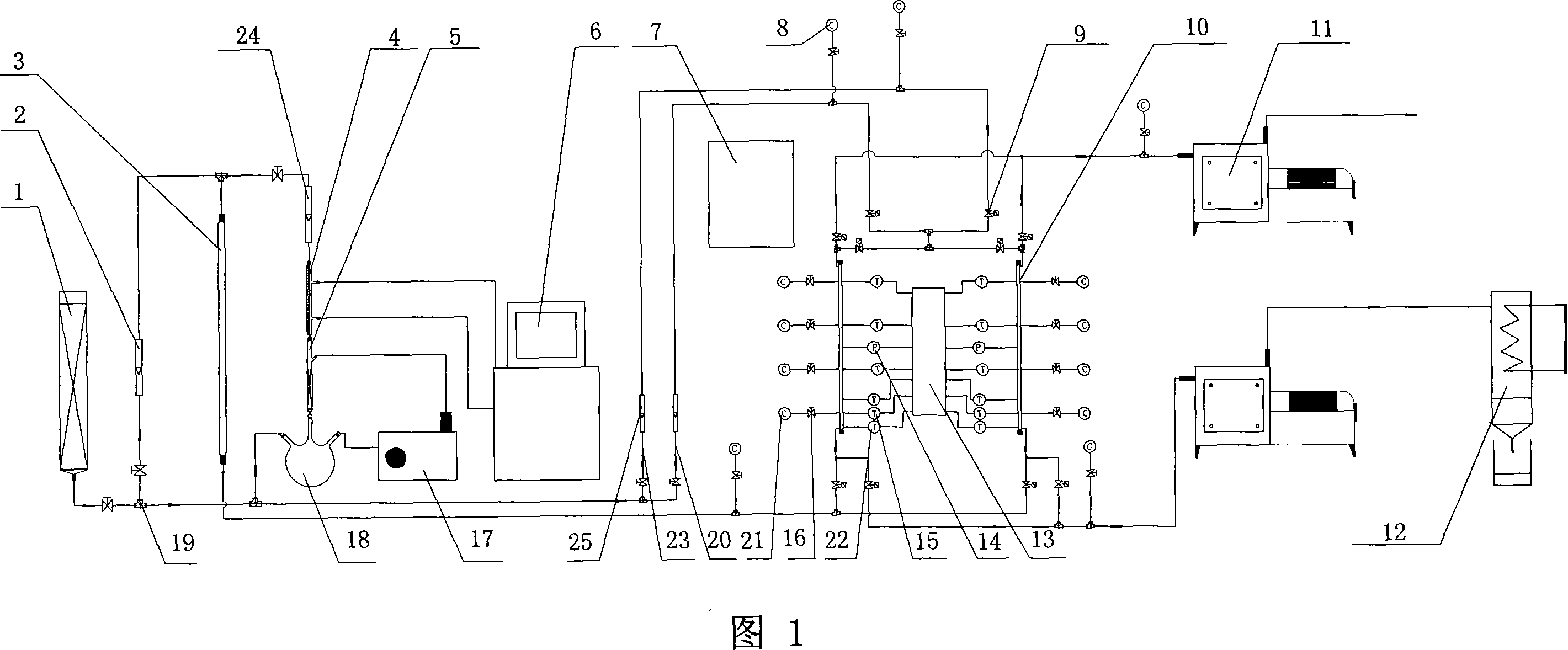 Multi-component organic-gas pressure-changing adsorption and realtime detection-control experiment device