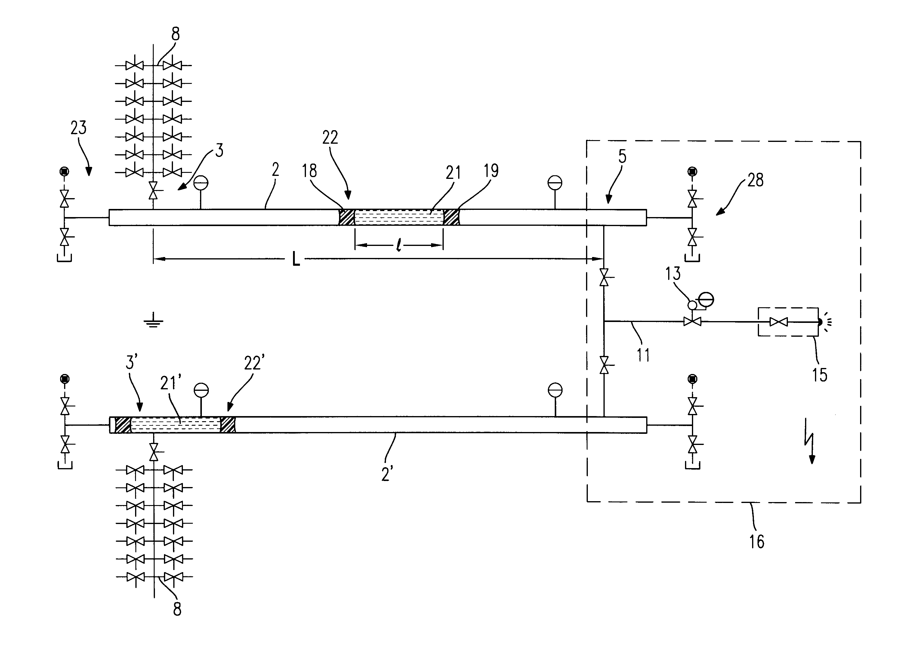 Method and apparatus for conveying electrically conductive paints between different voltage potentials