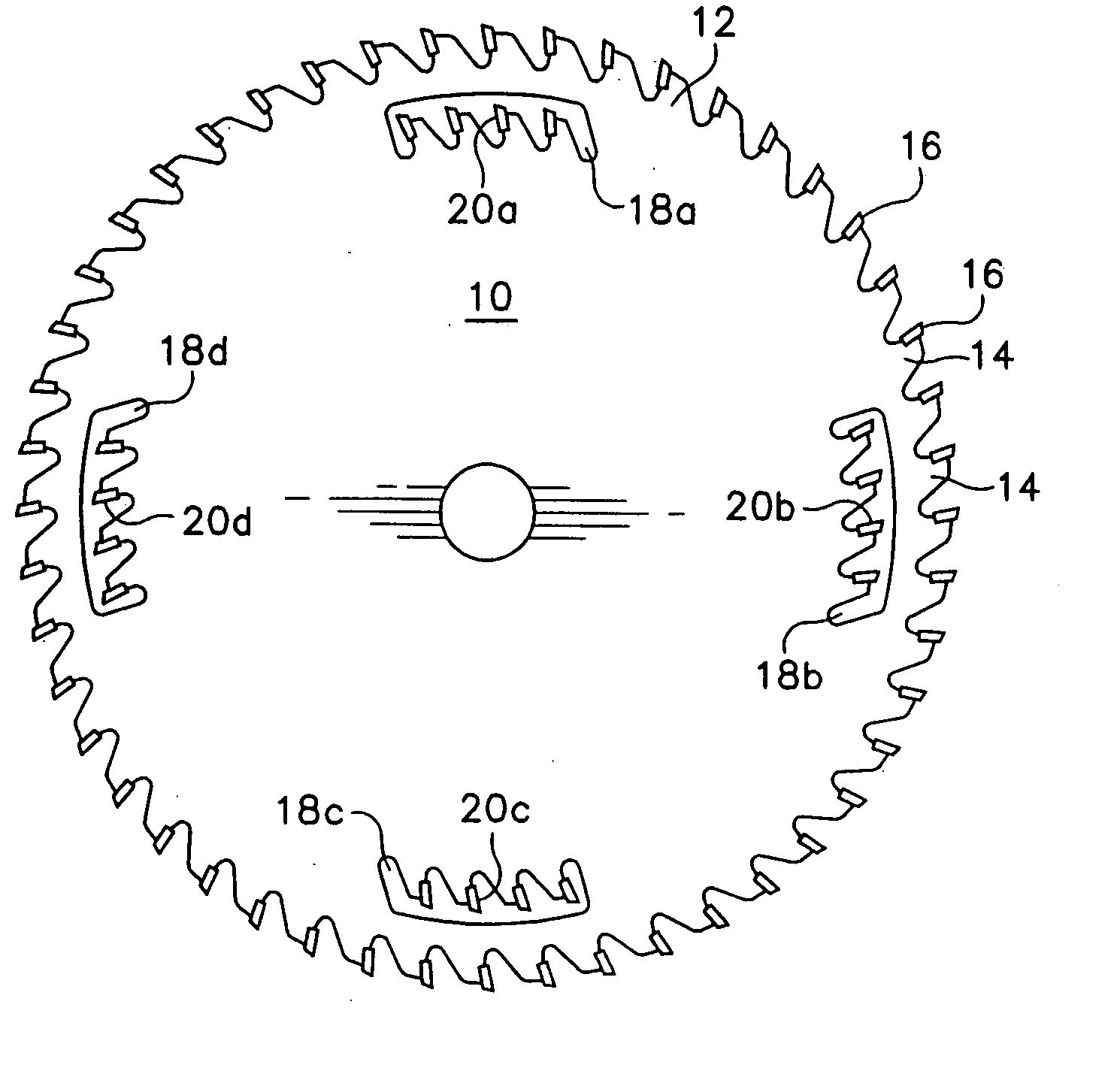 Saw blade with multiple interior secondary saw teeth