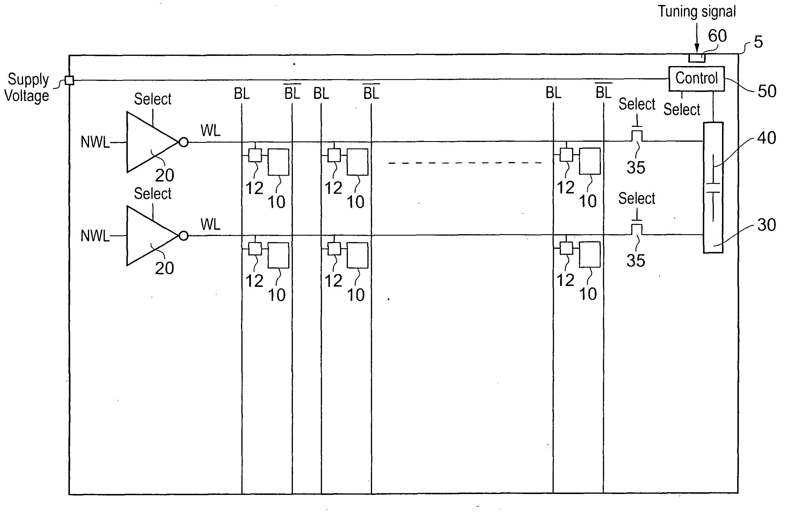 Controlling voltage levels applied to access devices when accessing storage cells in a memory