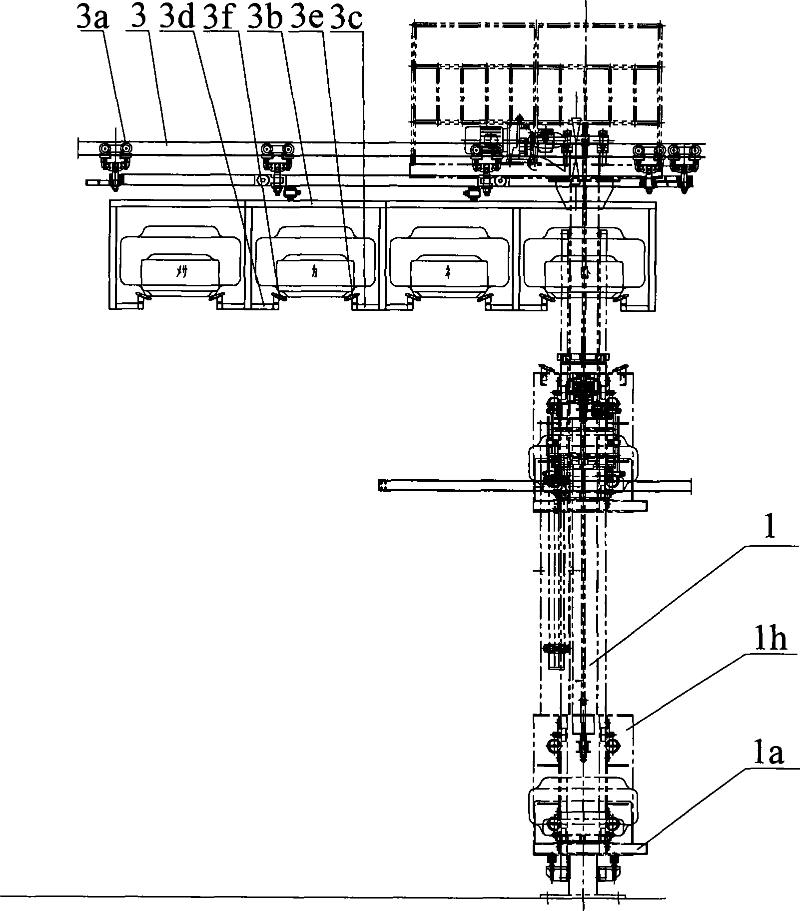 Load-transfer machine for tyres