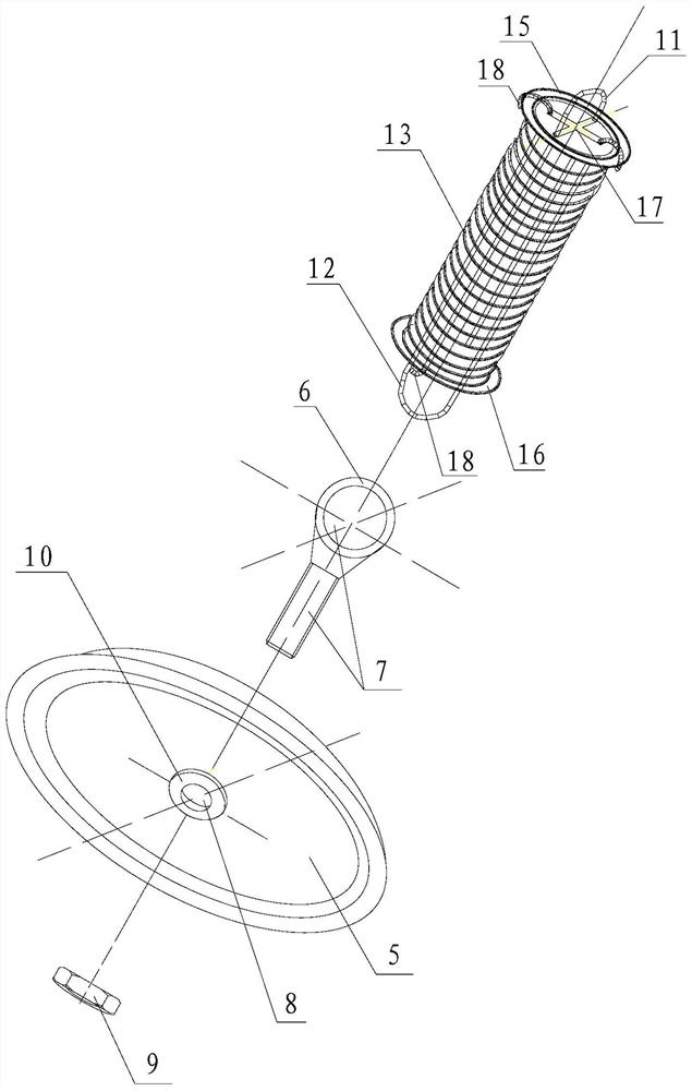 Connection system for fastening of dust bag