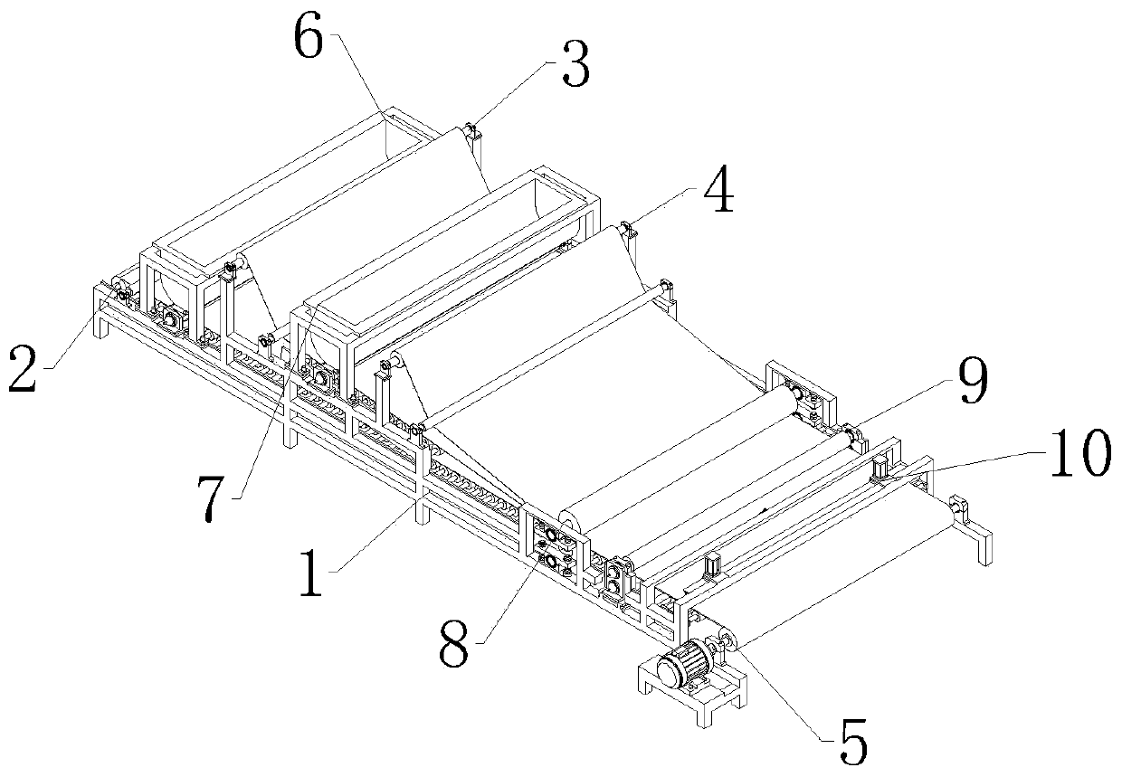 Multilayer geotextile synchronous combination forming equipment