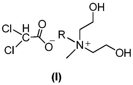 A dichloroacetic acid-containing dihydroxy quaternary ammonium salt herbicide, its preparation method and application