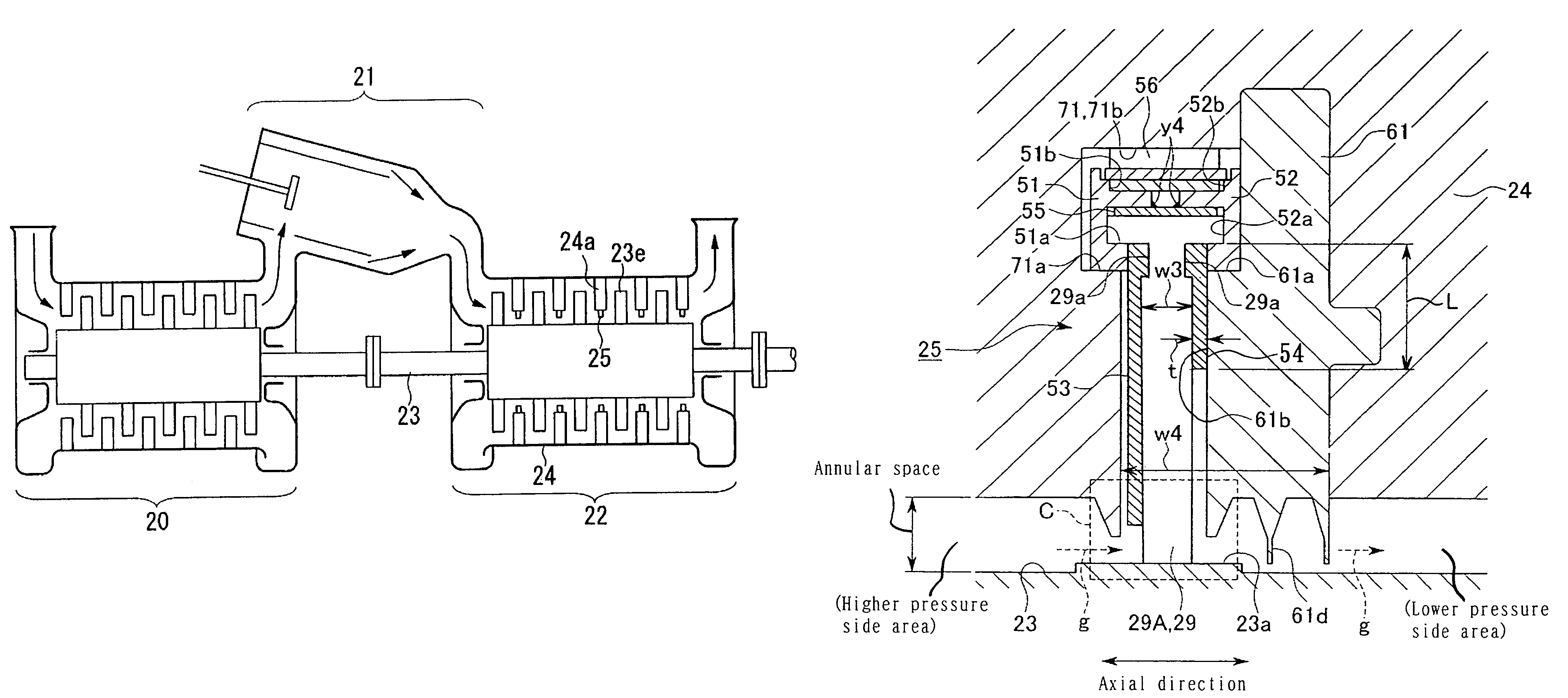 Shaft seal mechanism, shaft seal mechanism assembling structure and large size fluid machine