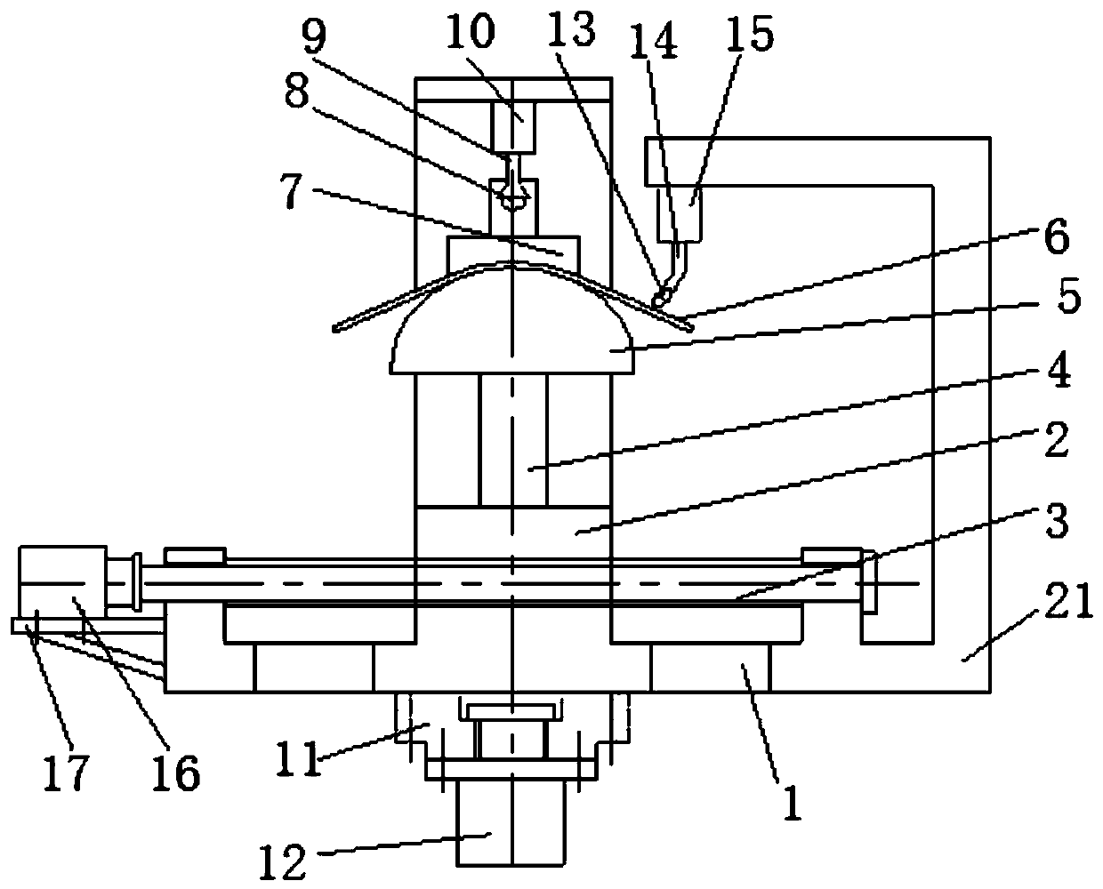 Semi-ellipsoid head-sealing spinning forming device