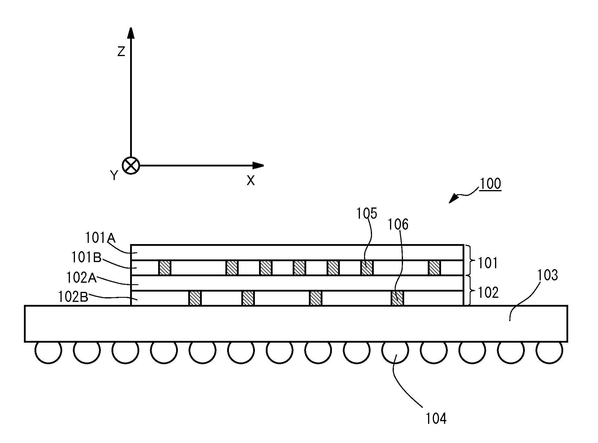 Three-dimensional integrated circuit having redundant relief structure for chip bonding section