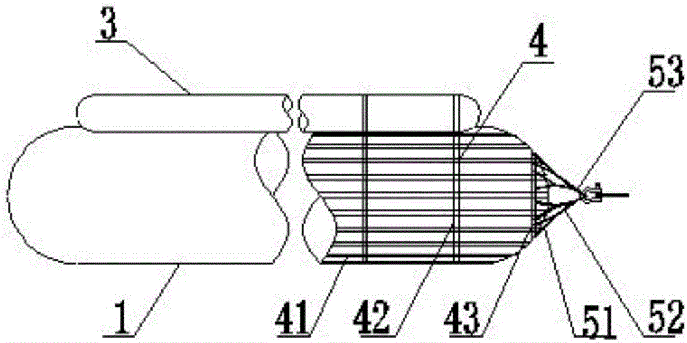 Flexible floating breakwater and containing device thereof