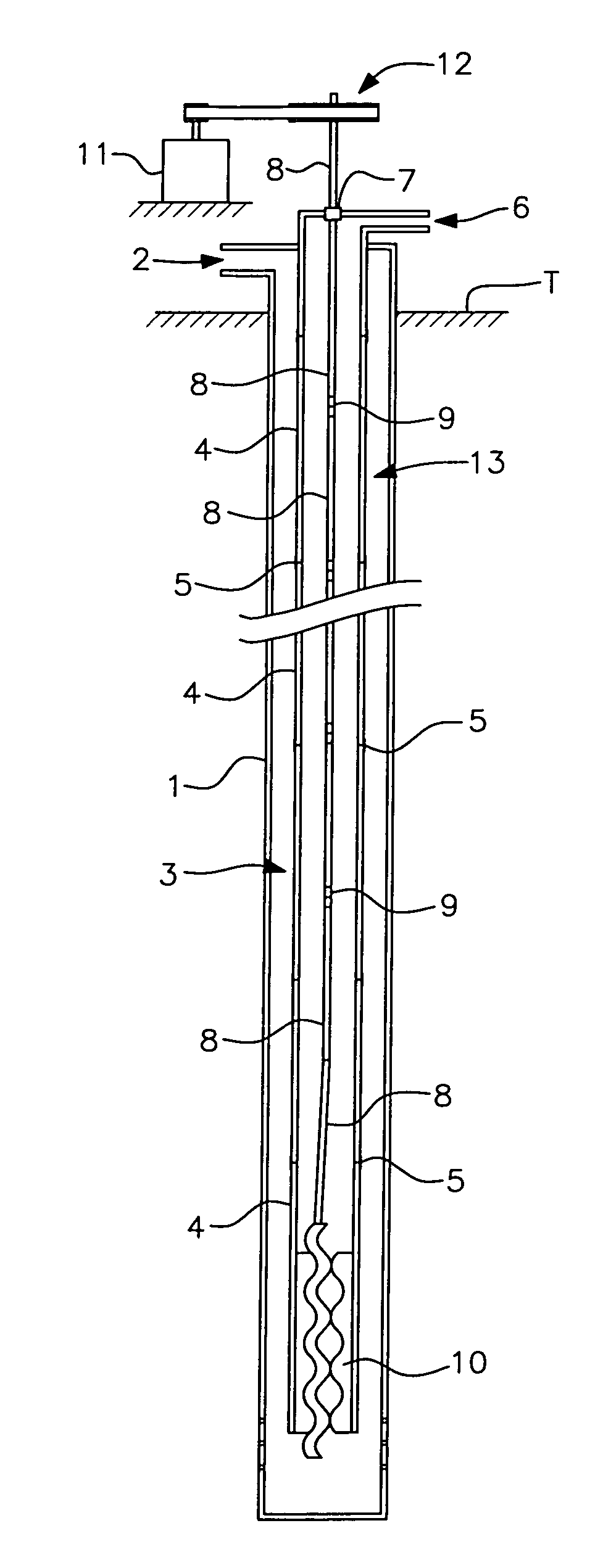 Arrangement for hydrocarbon extraction in wells using progressive cavity pumps