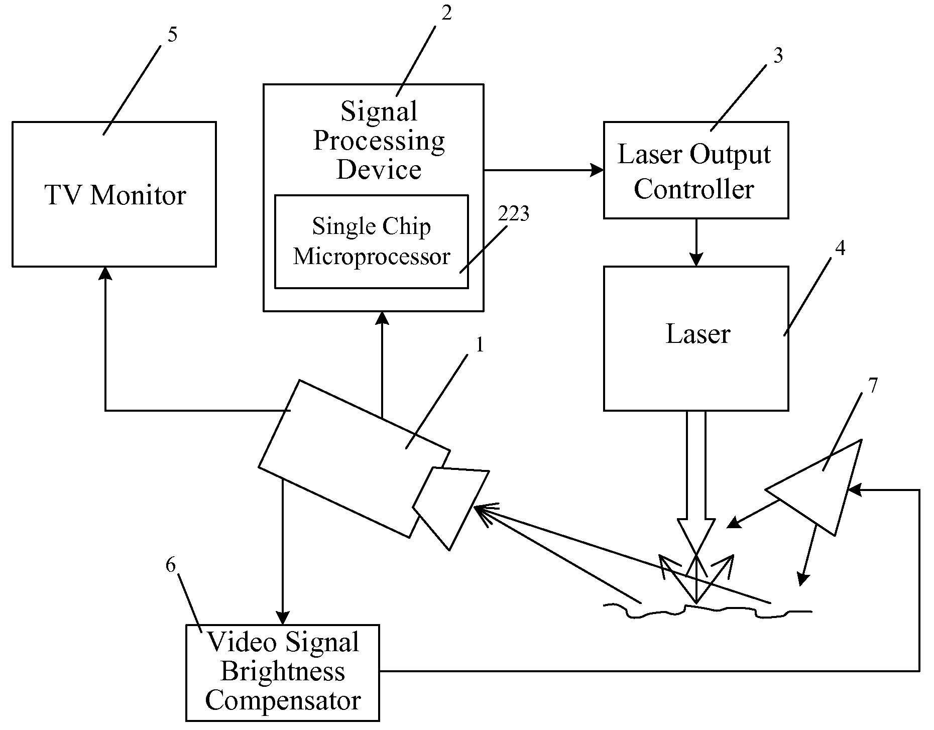 Signal processing device for controlling laser output and device for observing laser action process