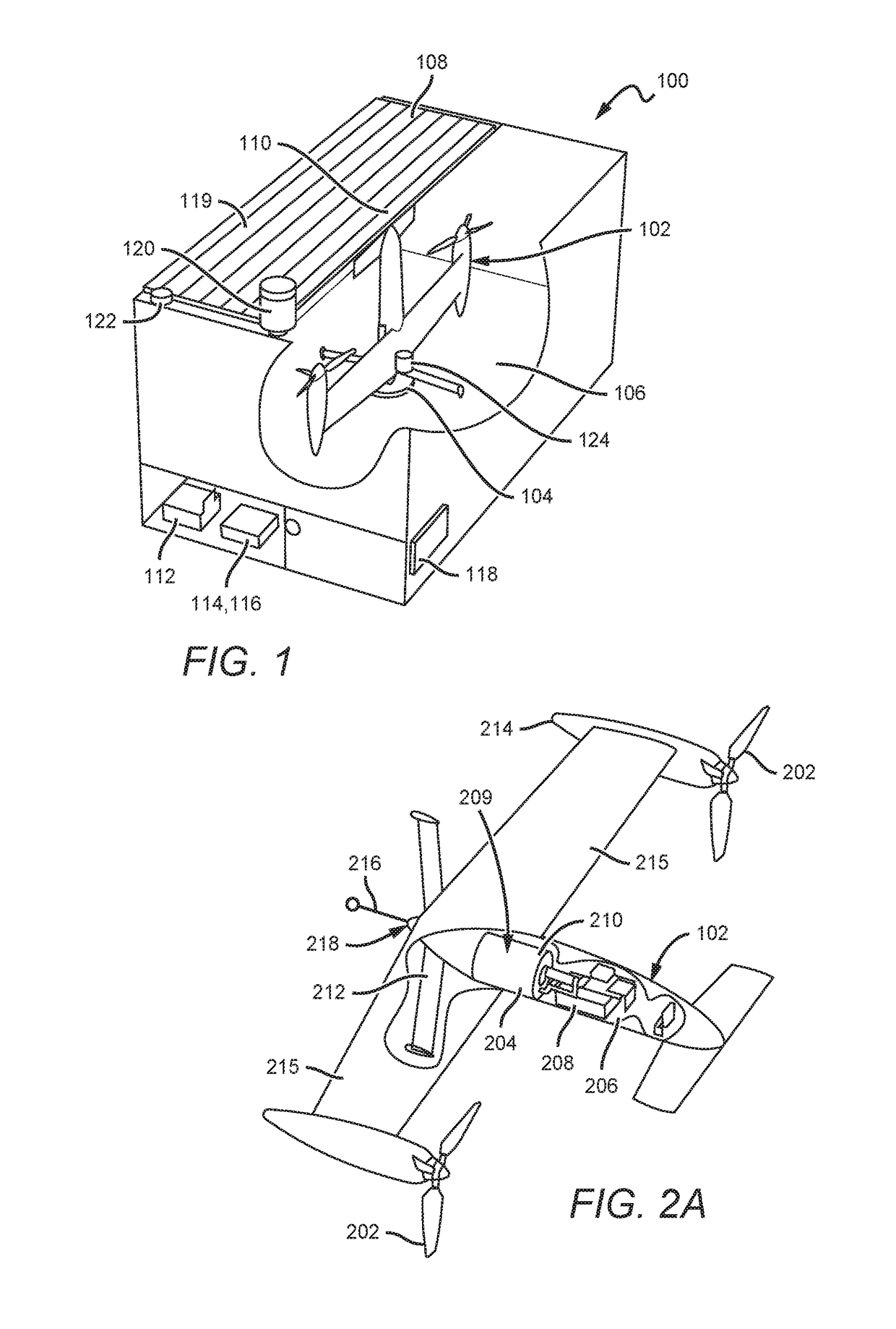 Power and communication interface for vertical take-off and landing (VTOL) unmanned aerial vehicles (UAVS)