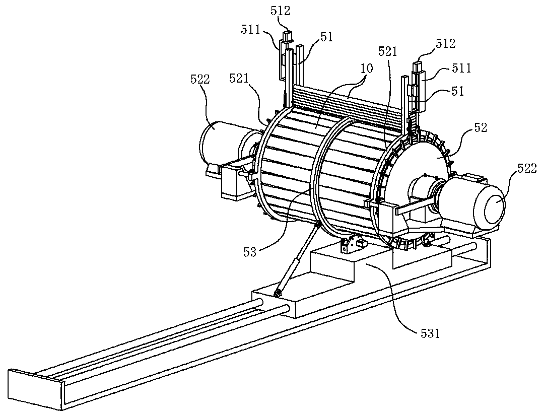 Cask material arranging and press-fitting system