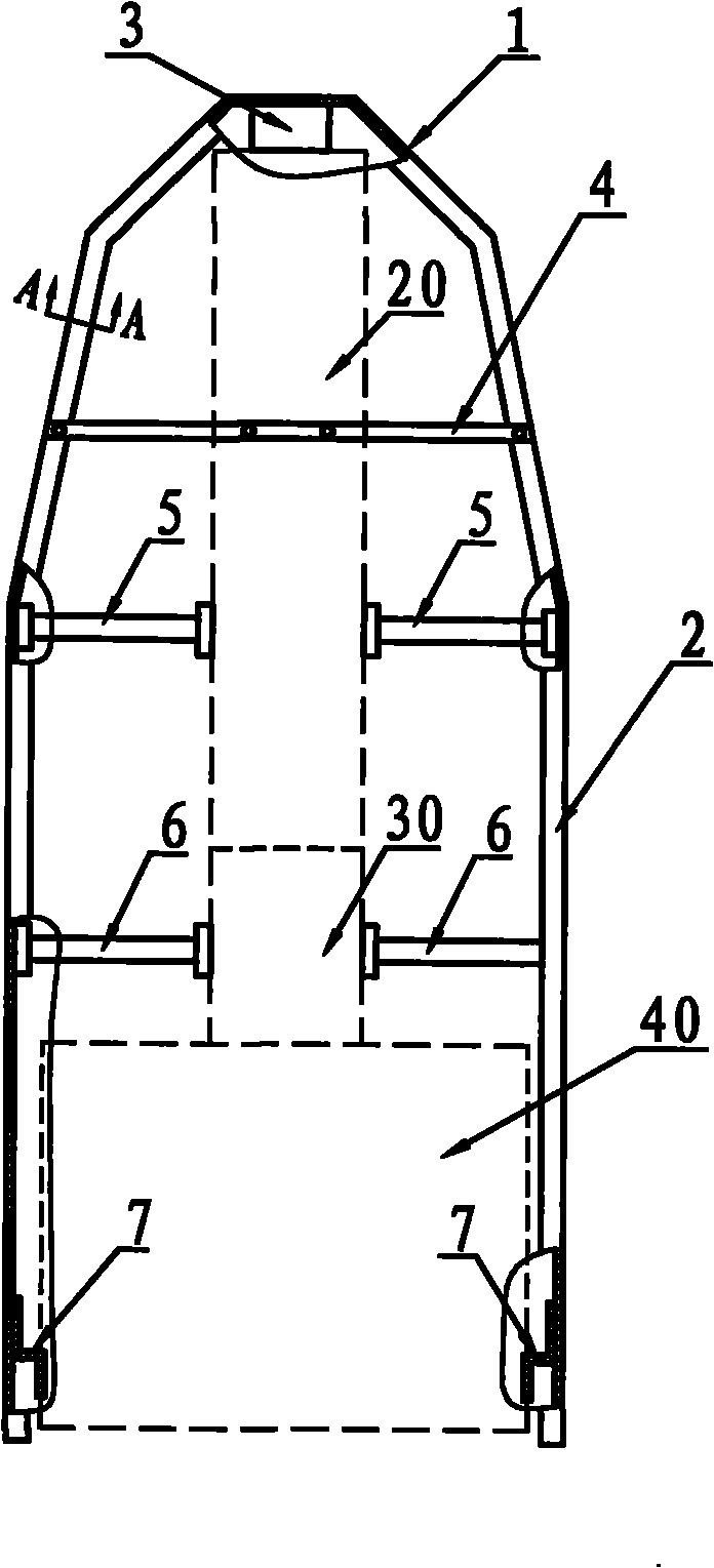 Guide branch-removing frame of tea garden tiller