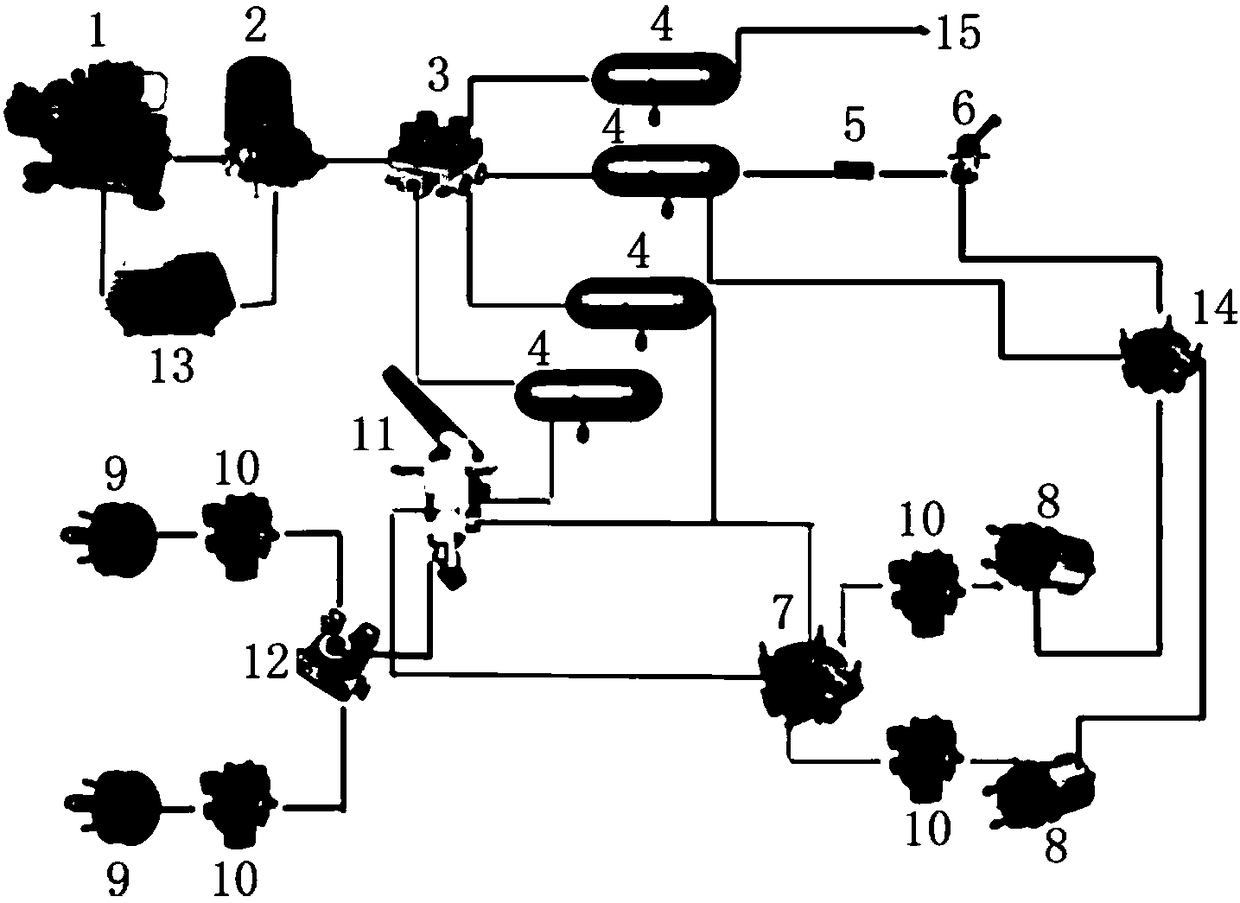 Air brake system for new energy commercial vehicle