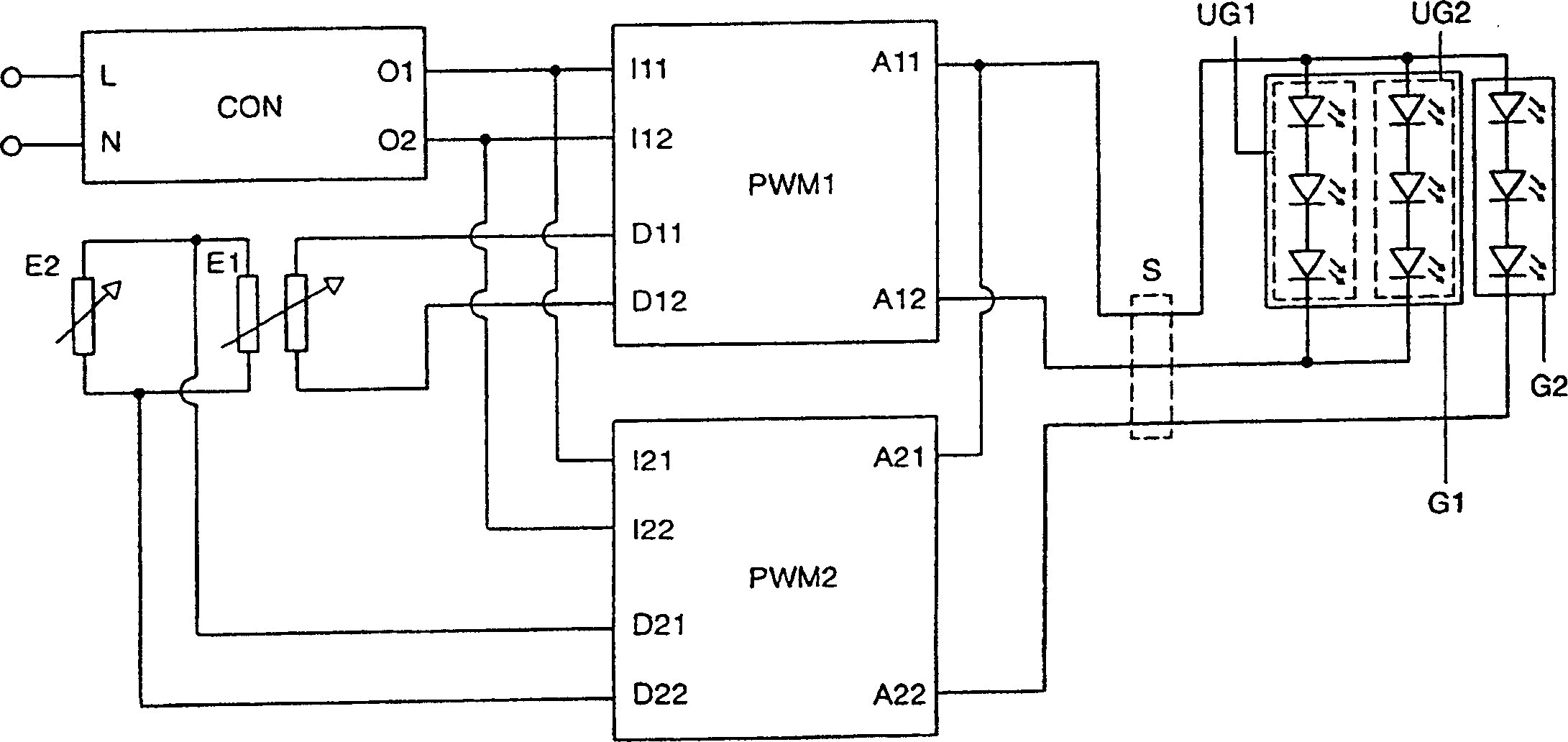 Circuit arrangement and method for an illumination device having settable color and brightness