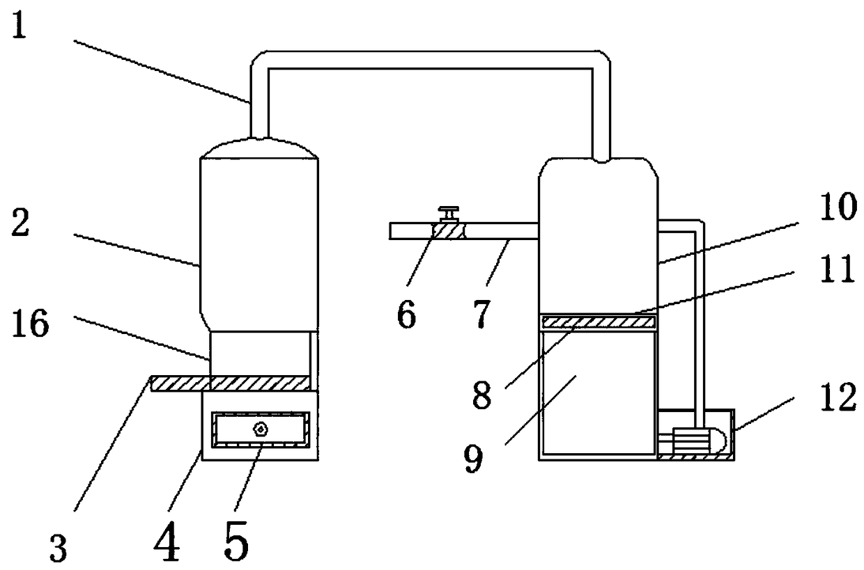 Greenhouse gas treatment device used for agricultural straw incineration