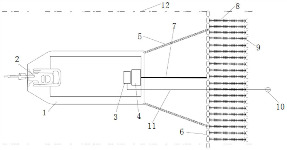 River dredging and pollution diffusion preventing device