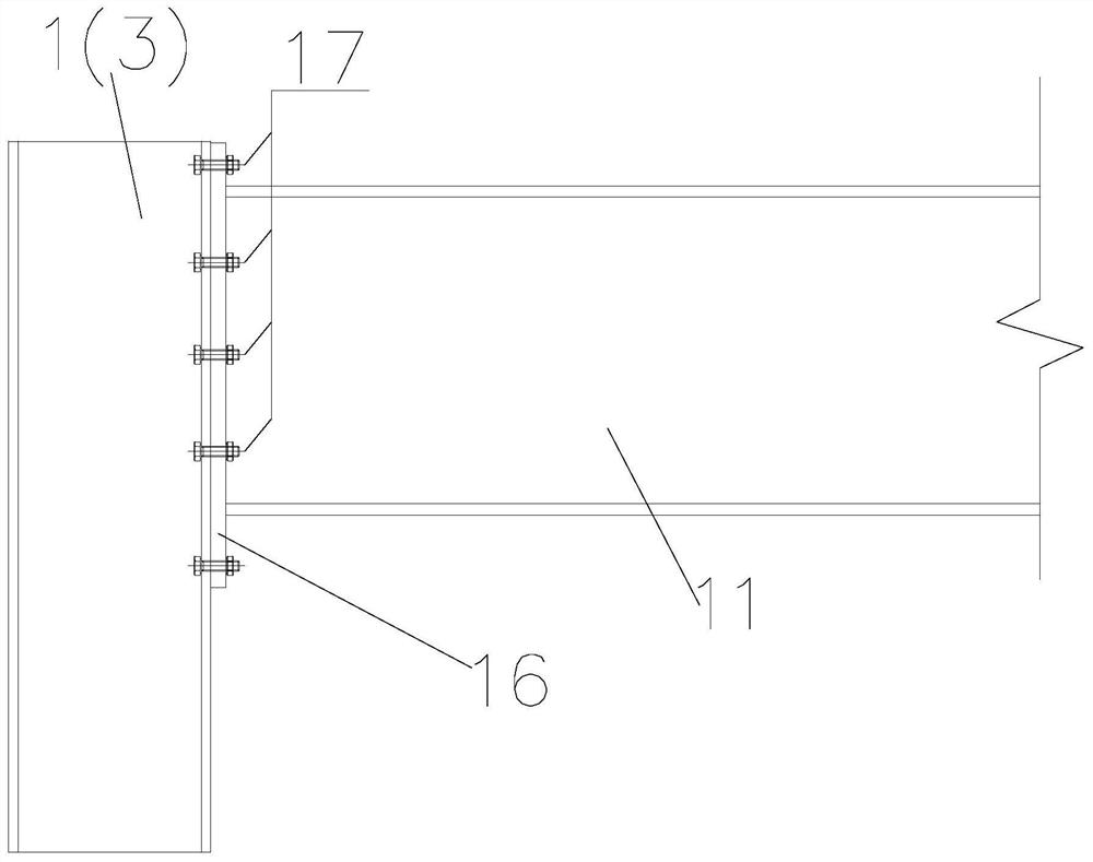 Method for assembling H-shaped steel combined special-shaped column portal rigid frame structure