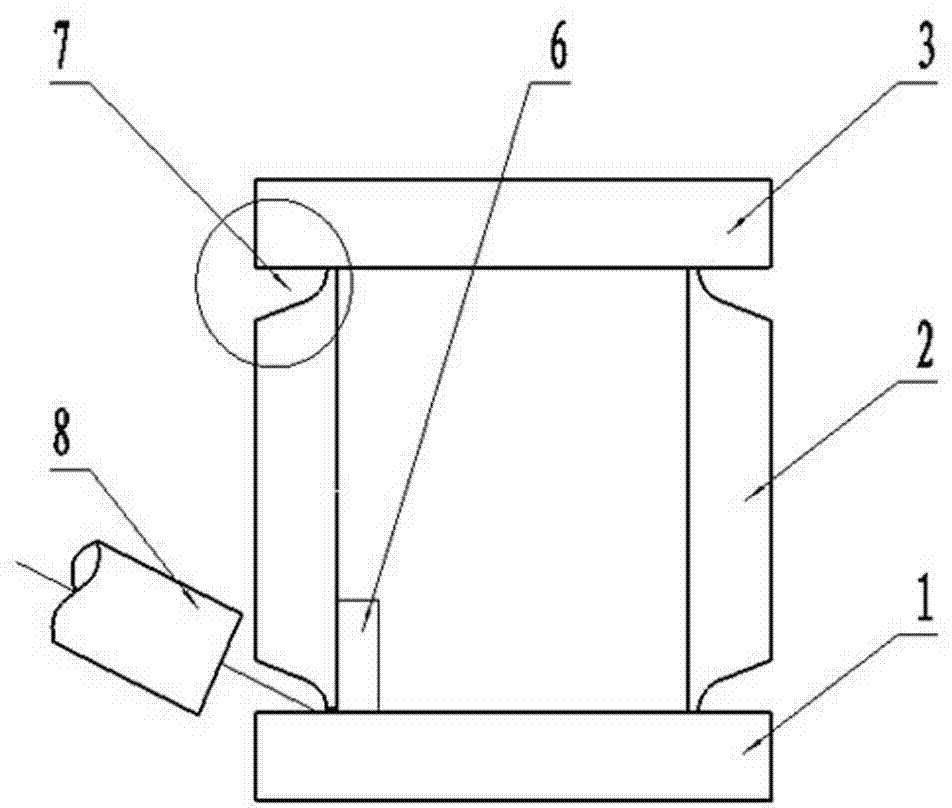 Full penetration weld method for fillet joint single-face J-shaped groove of box beam of vibration screen