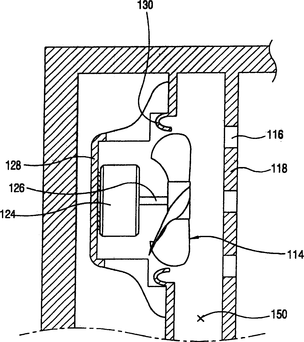 Cooling air blowing device of refrigerator