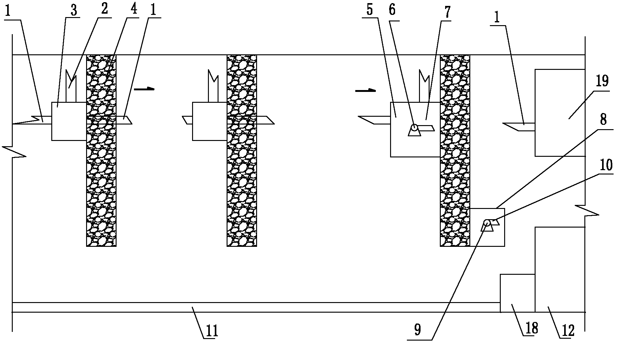 Sewage treatment artificial wetland system