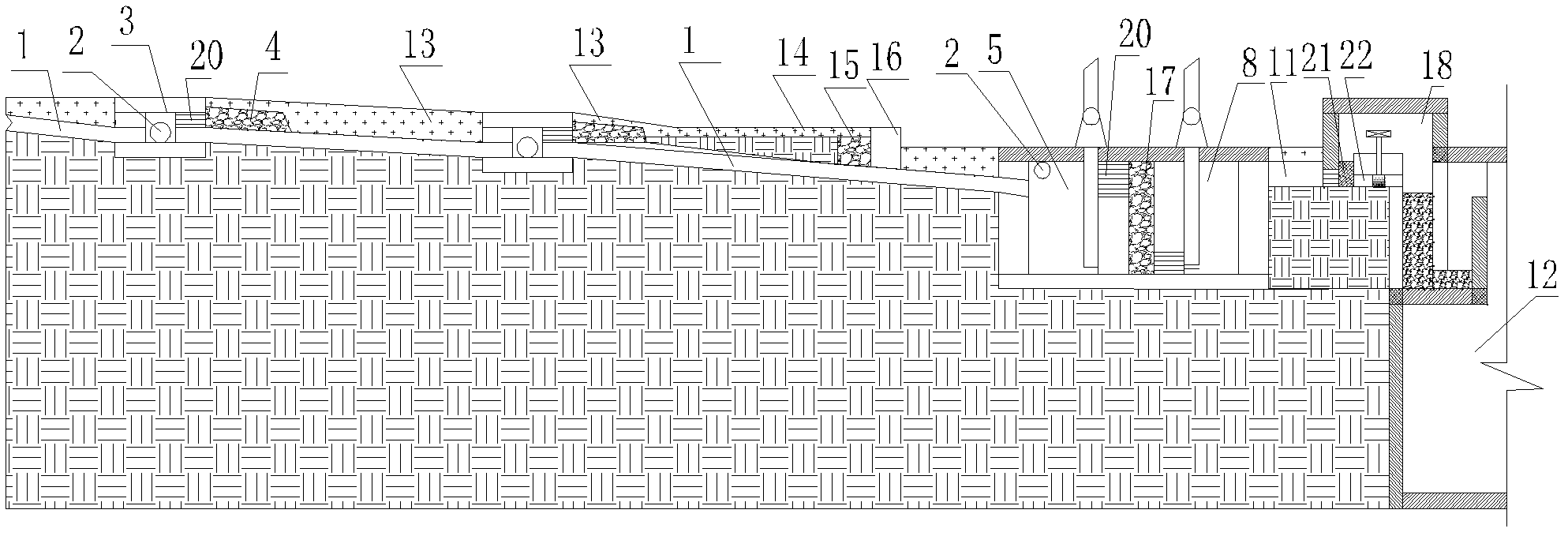 Sewage treatment artificial wetland system