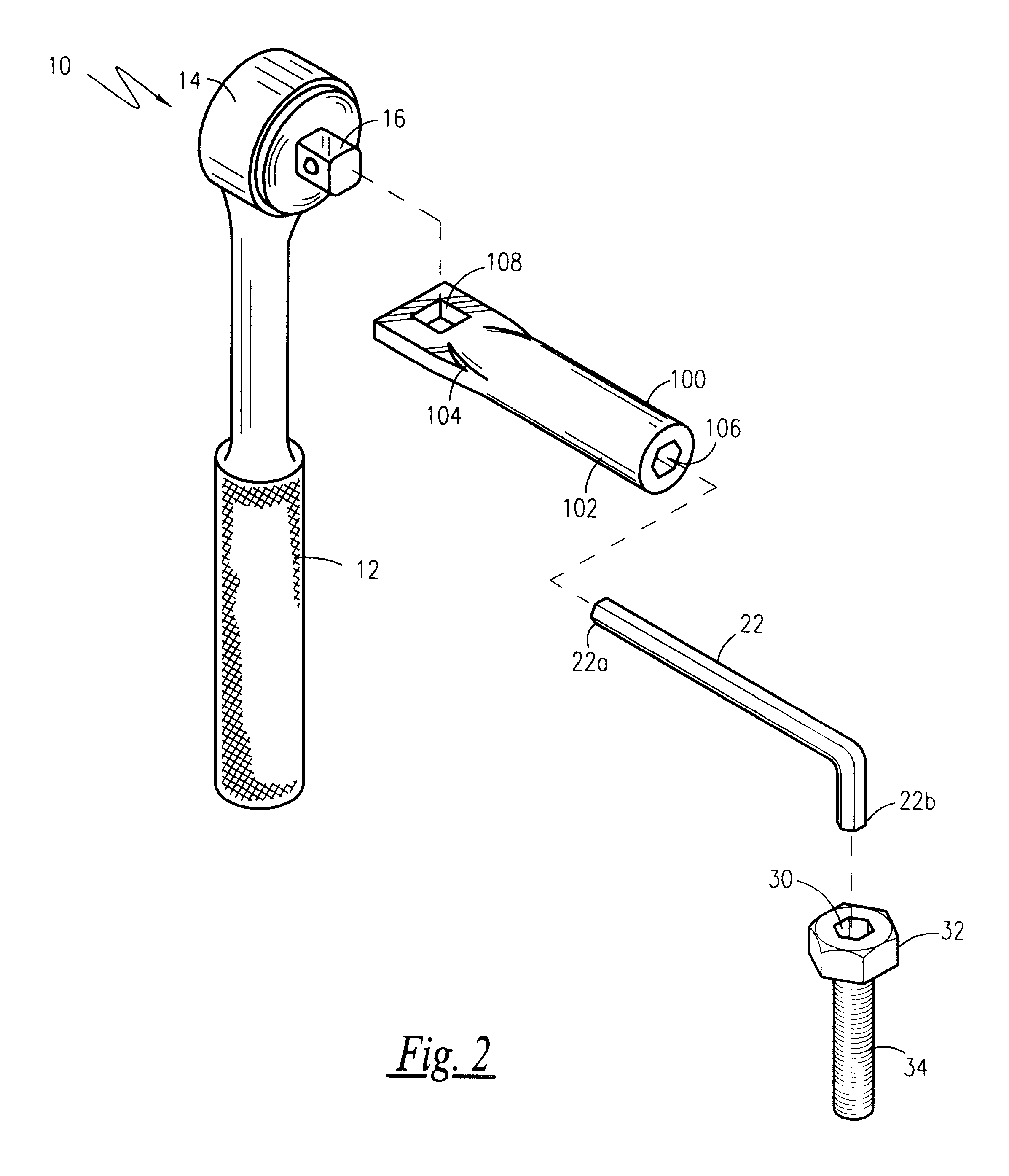 Hexagonal wrench socket adapter