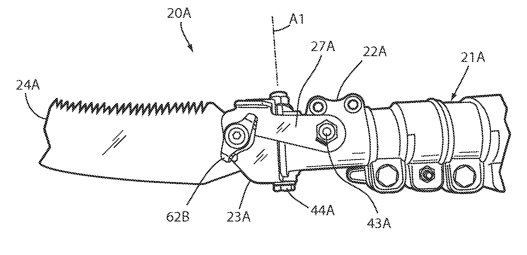 Foldable-storable pole saw