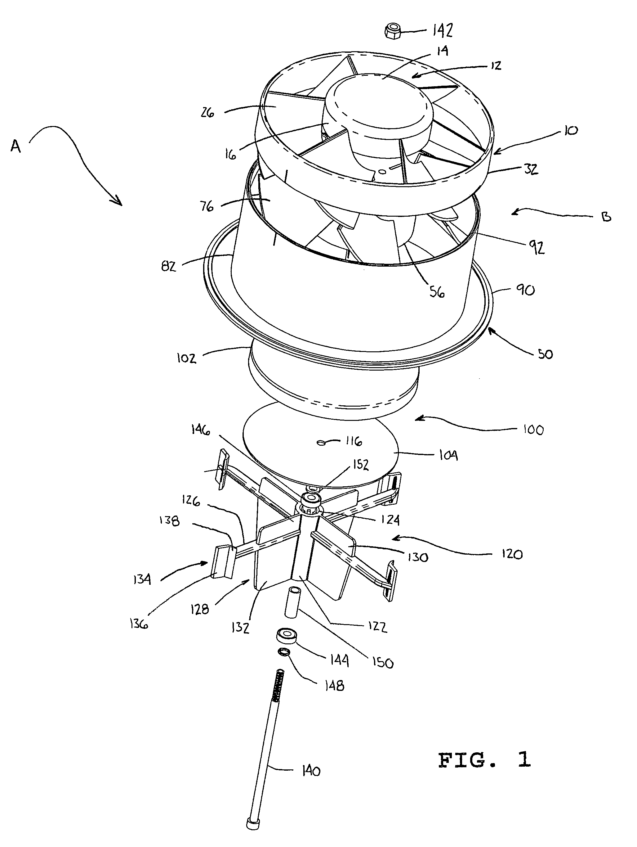 Inlet vane for centrifugal particle separator