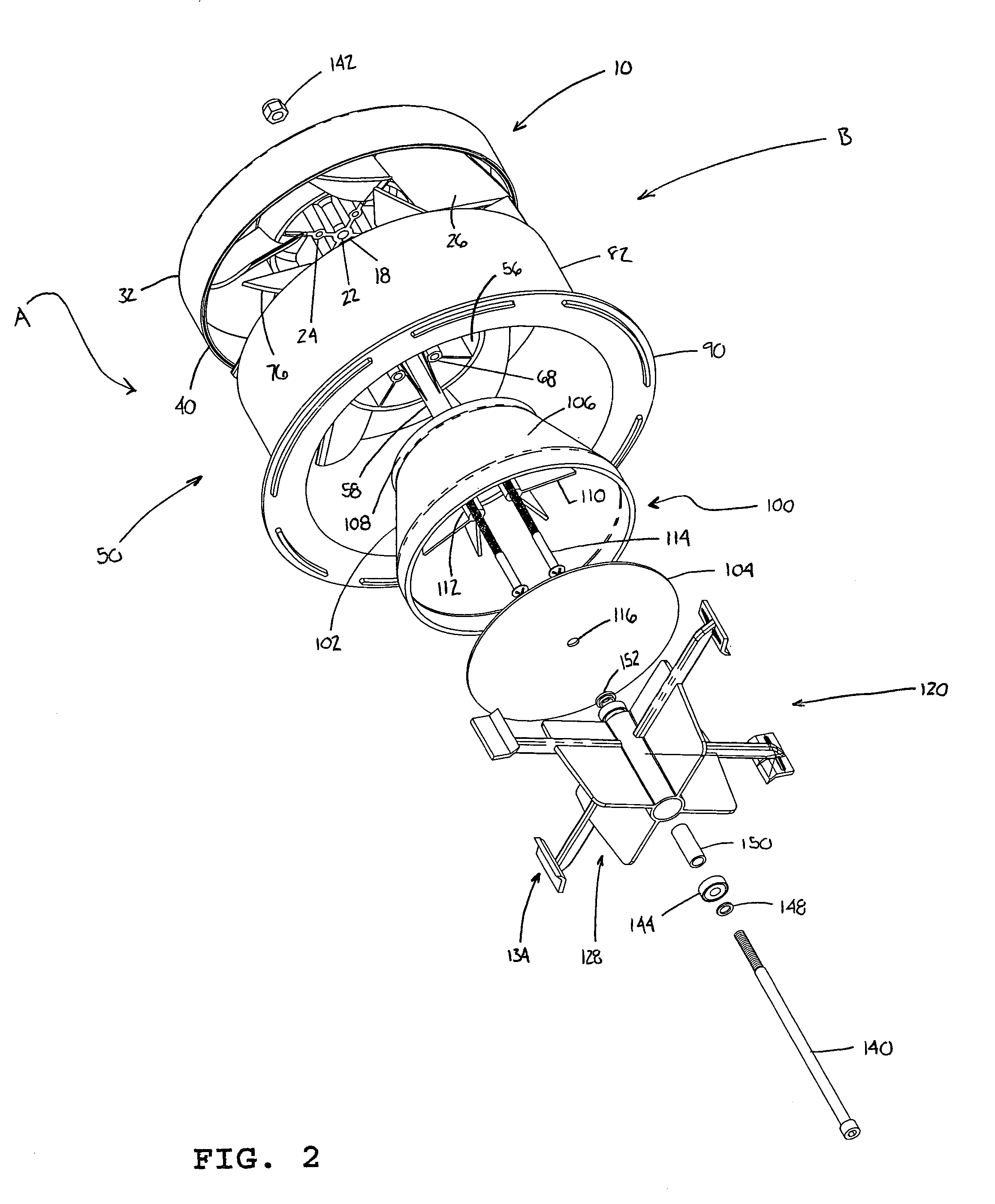 Inlet vane for centrifugal particle separator