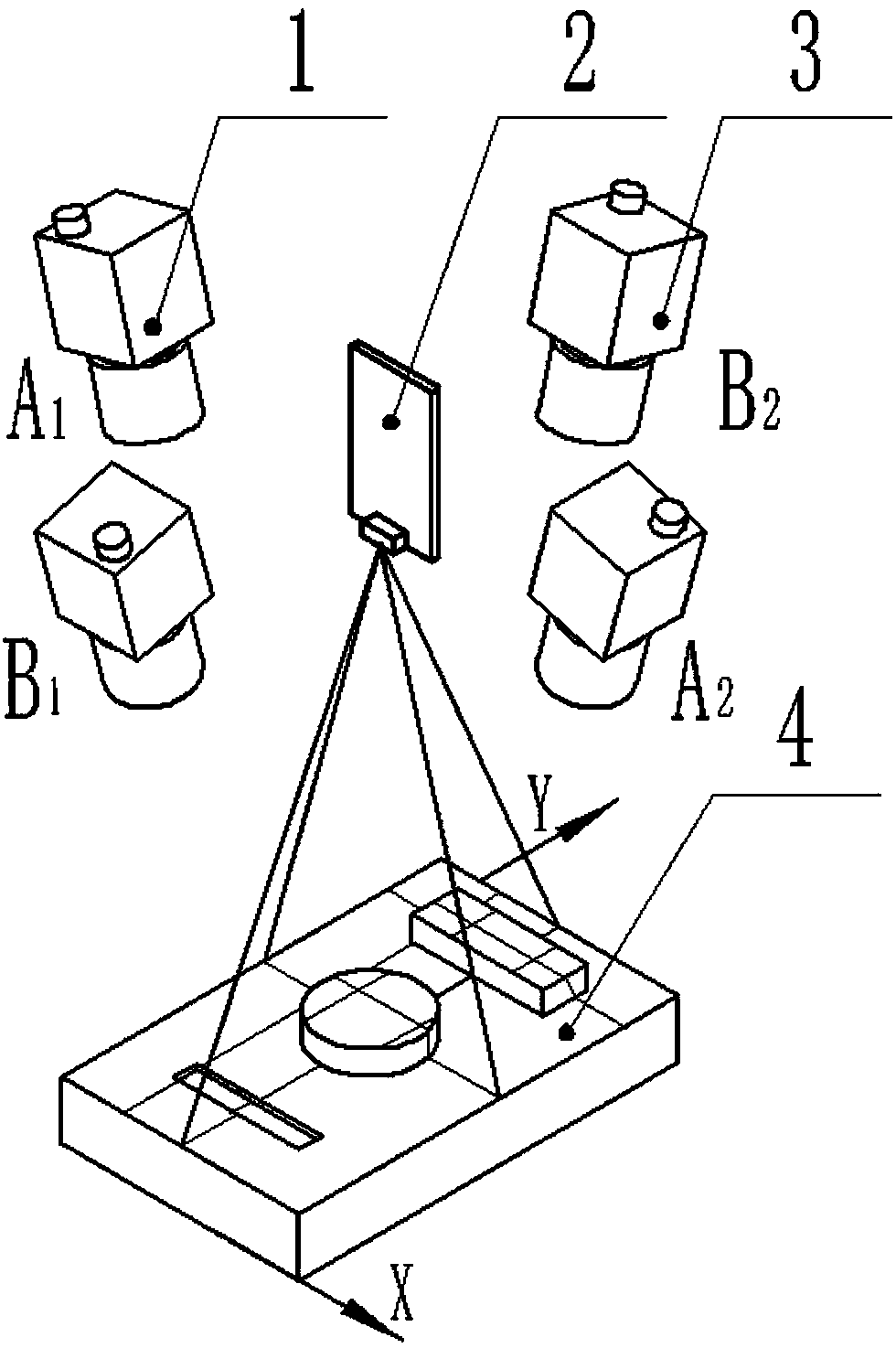 Array type parallel laser projection three-dimensional scanning method