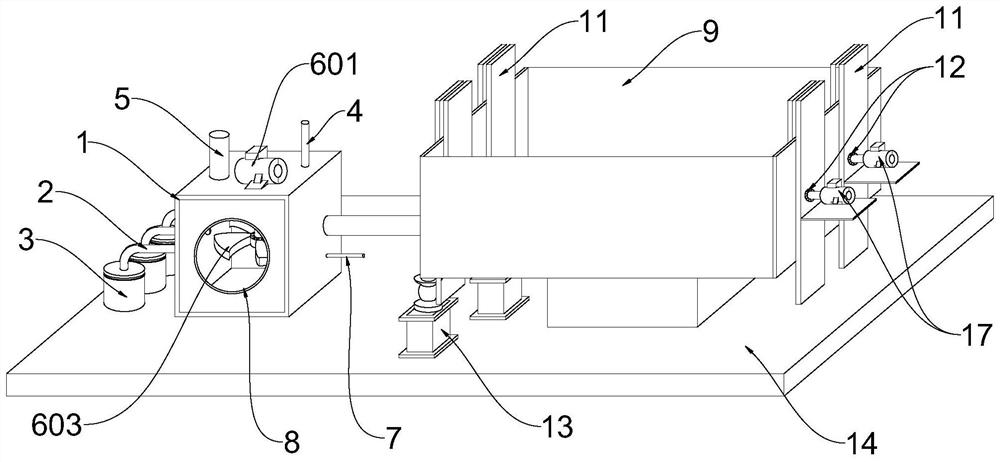 Material preparation and dyeing integrated printing and dyeing equipment for cloth spinning