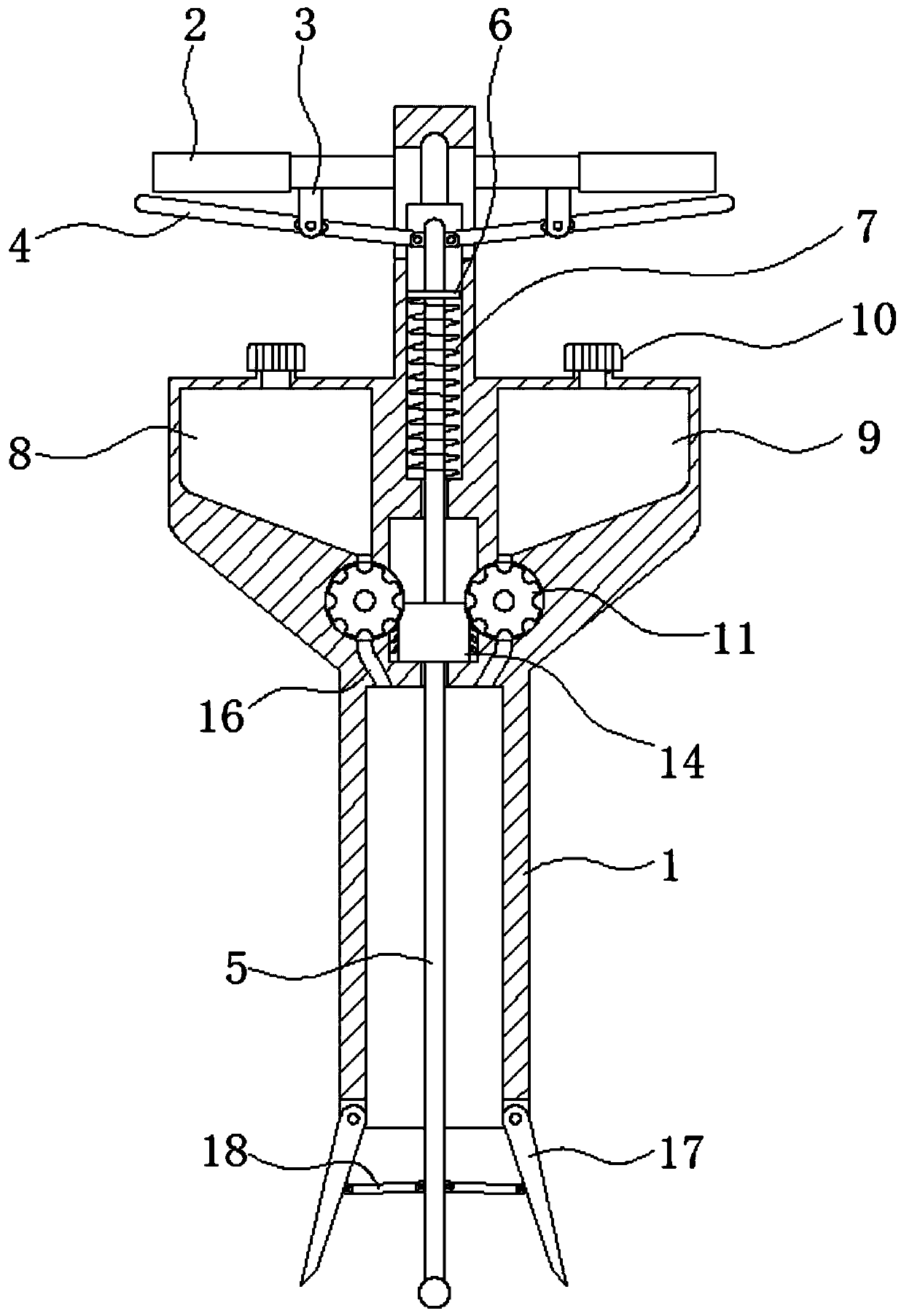 Agricultural seed crop cultivation device based on rotating disk measuring