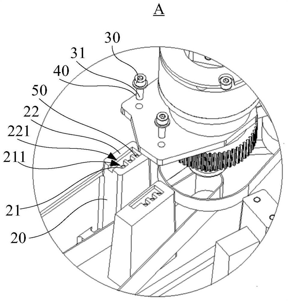 Belt tensioning device, belt conveying device and robot