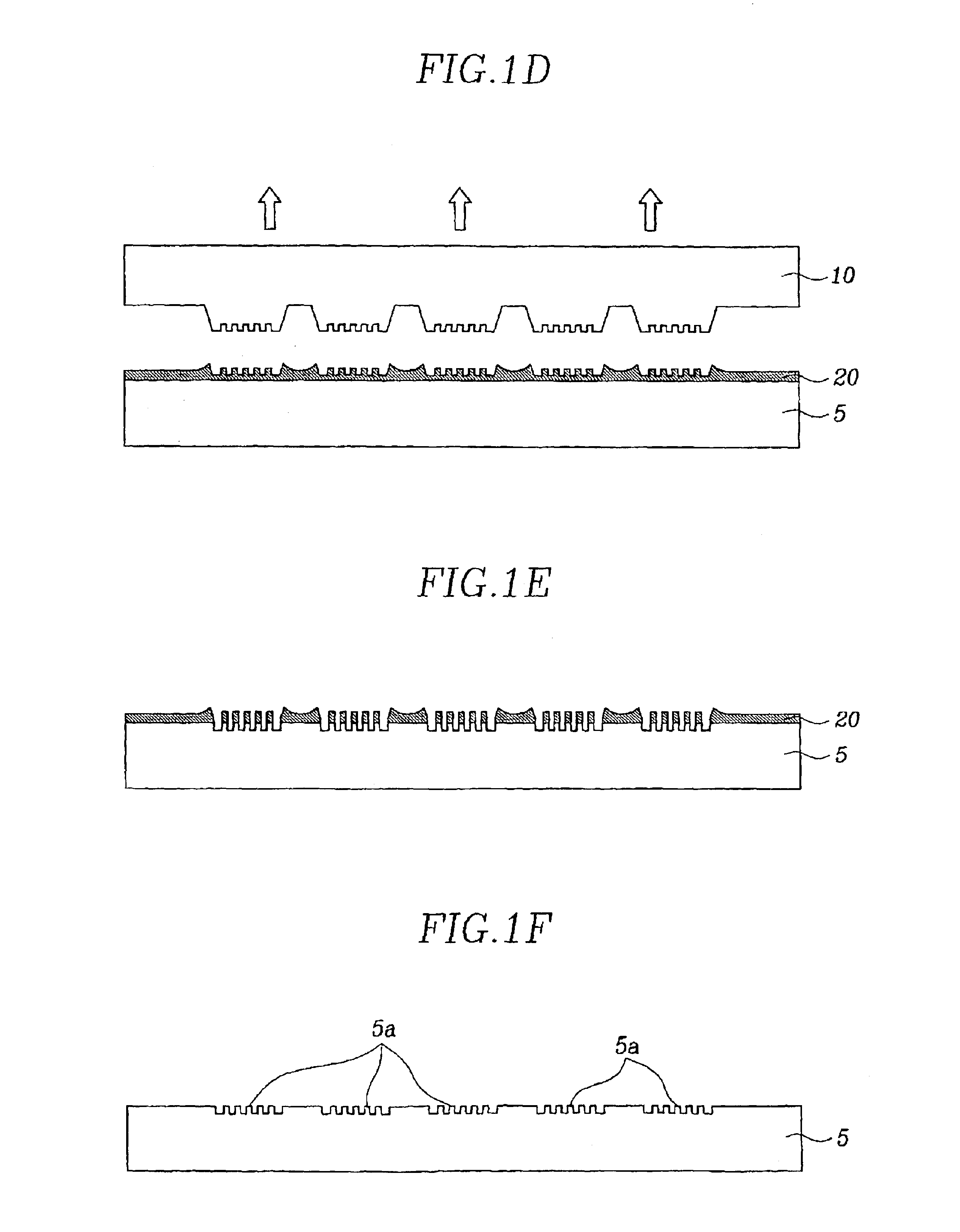 UV nanoimprint lithography process using elementwise embossed stamp and selectively additive pressurization