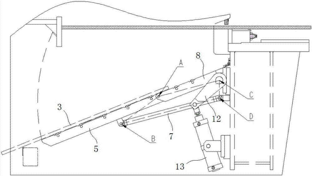 Four-point pneumatic supporting device and method for plate shearing machine