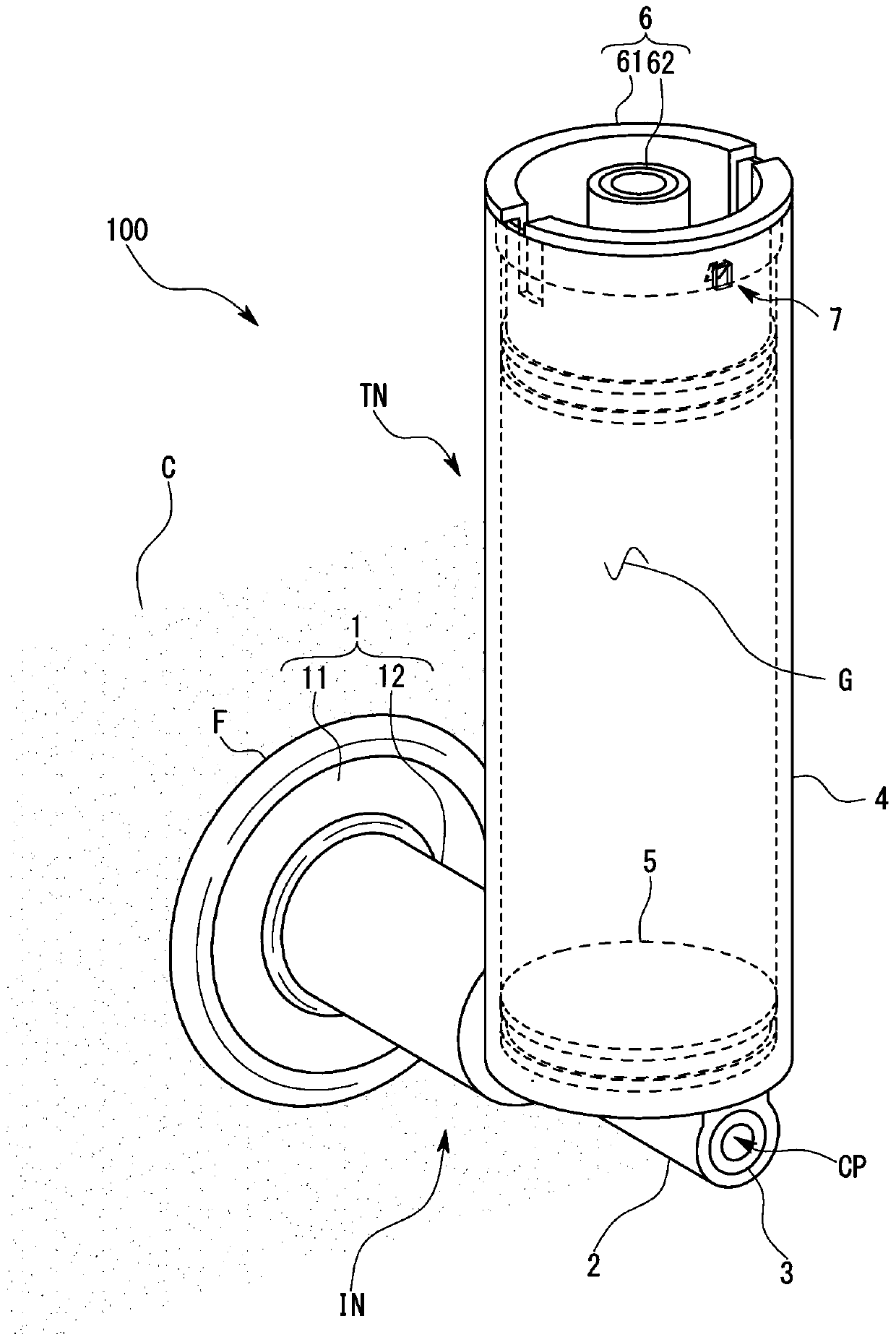 Gaskets, injectors for fluid repair materials, cores for injectors and injectors