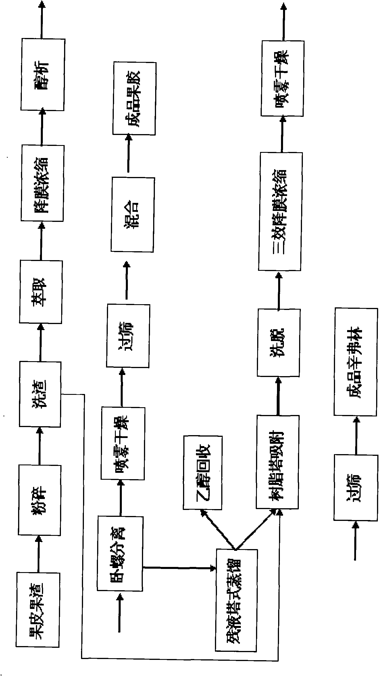 Method for extracting pectin and synephrine by utilizing peels and marc