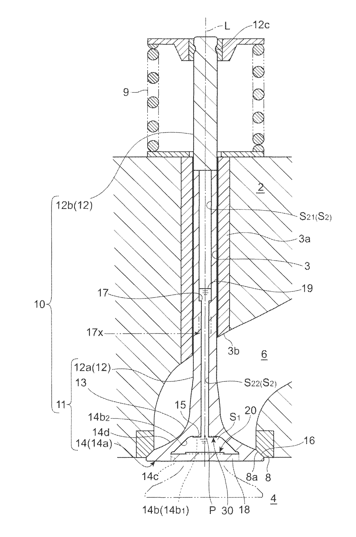 Hollow poppet valve