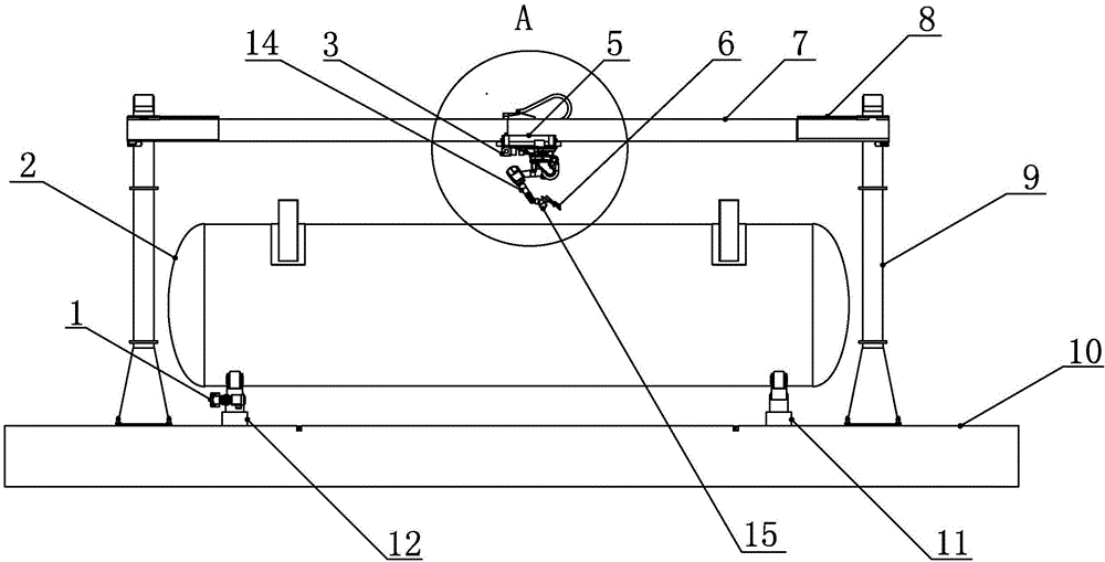 Robot welding workstation for low-temperature tank external components