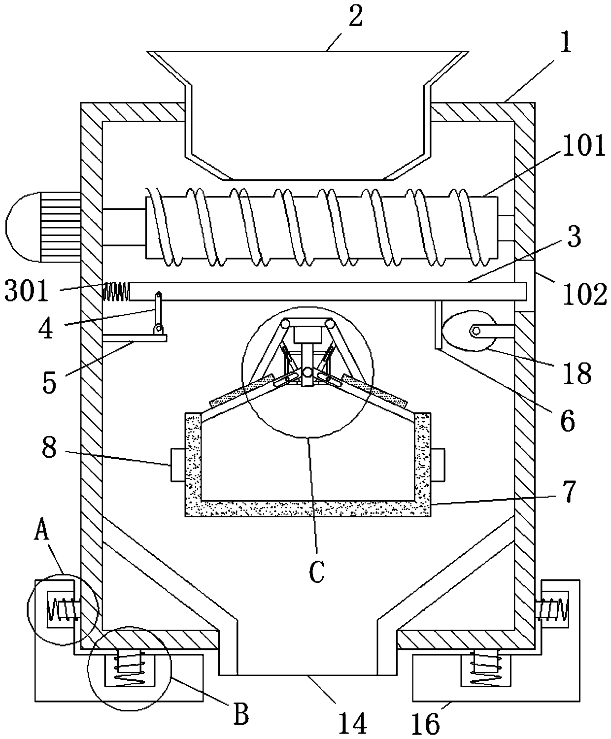 Efficient separation and recovery device of metal substances in building wastes