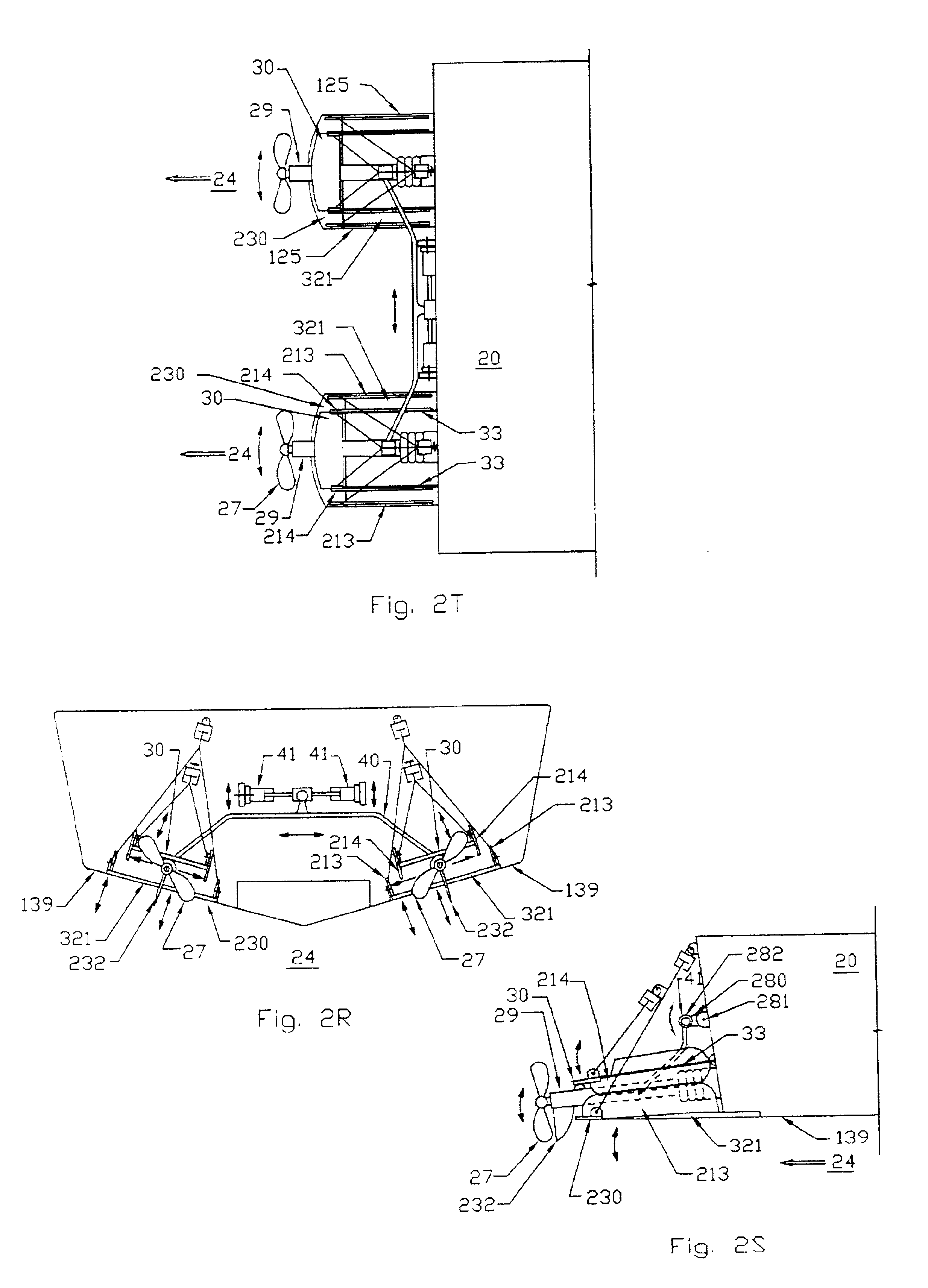 Trim tabs and surface drive propeller bite control