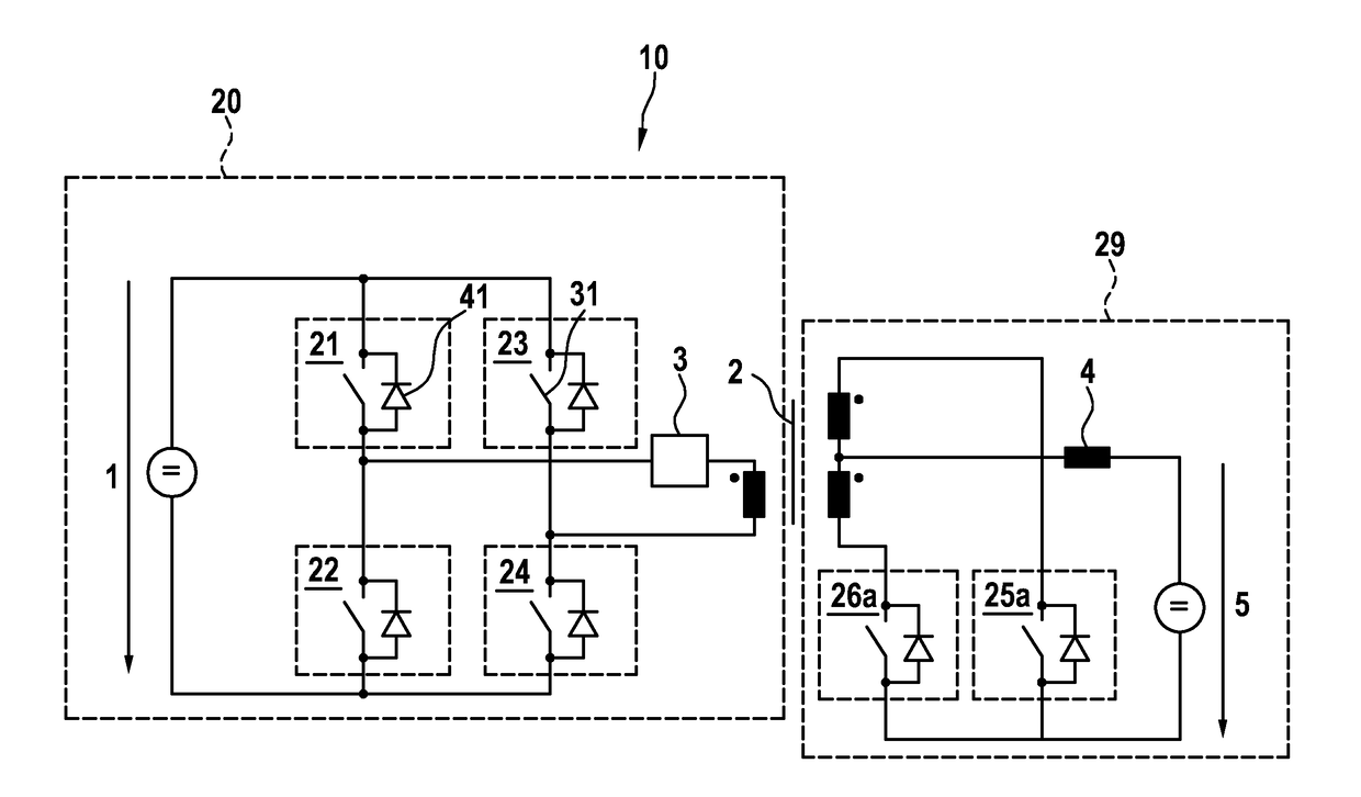 Modulation method for the boost converter operating mode of a push-pull converter