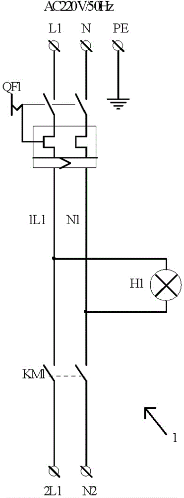 Emergency protection circuit with indicator light