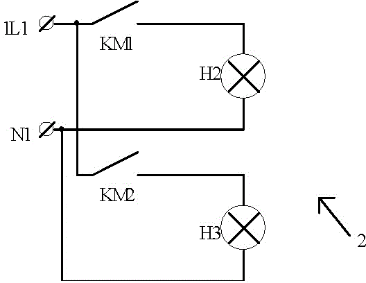 Emergency protection circuit with indicator light