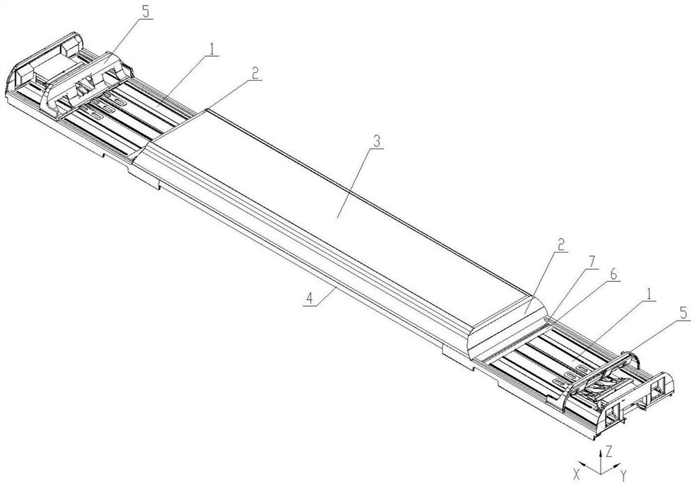 Double-decker multiple unit base frame, base frame assembly position-fixing device and base frame assembly position-fixing method