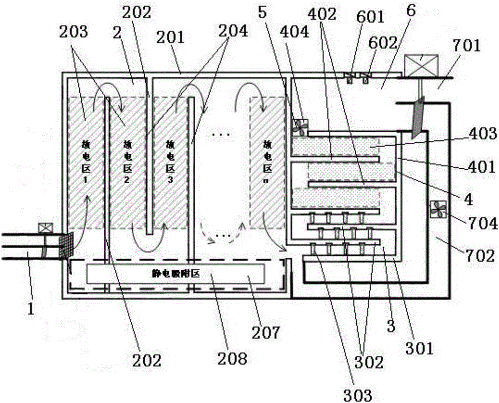 Corona discharge air cleaning device