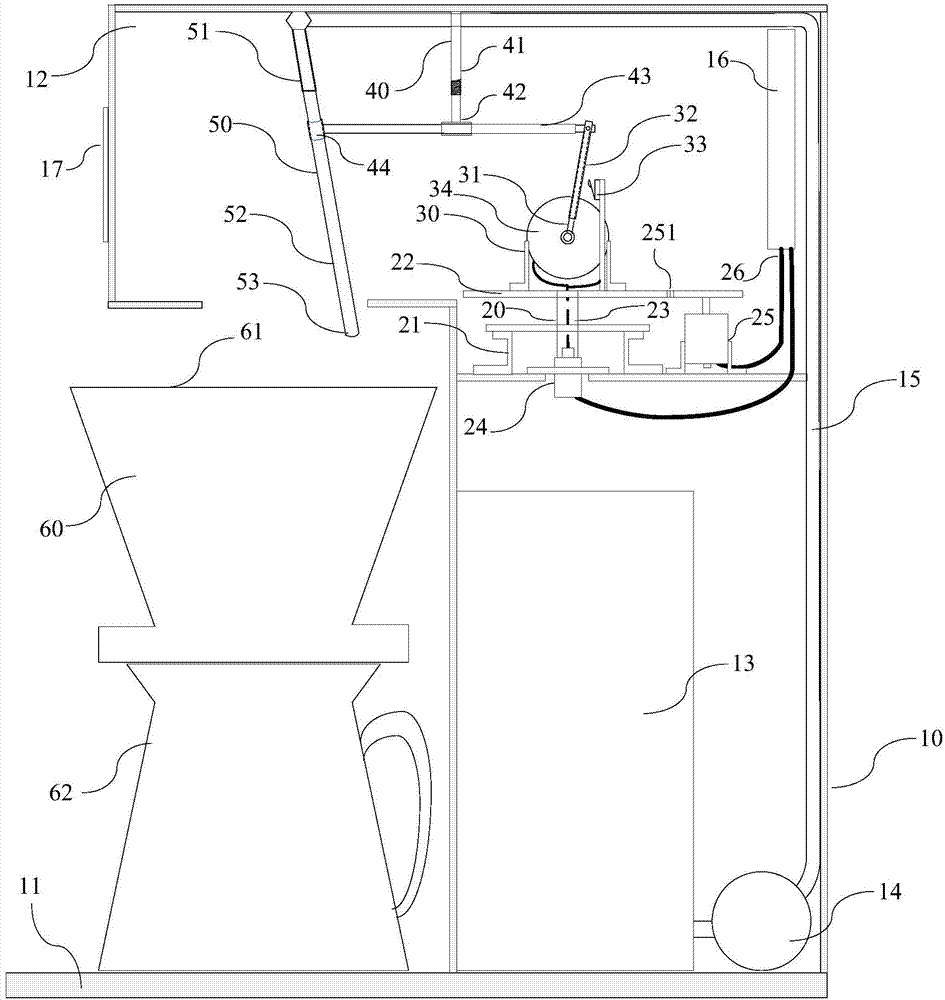 Drip filter coffee maker with helical inspection