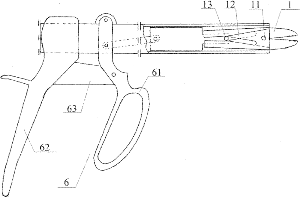 Needle forceps for intracavitary knotting in laparoscope operation