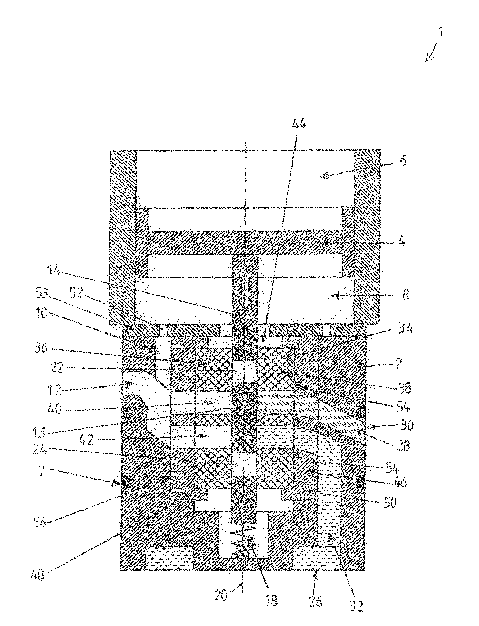 Pilot-controlled valve having a ceramic control piston